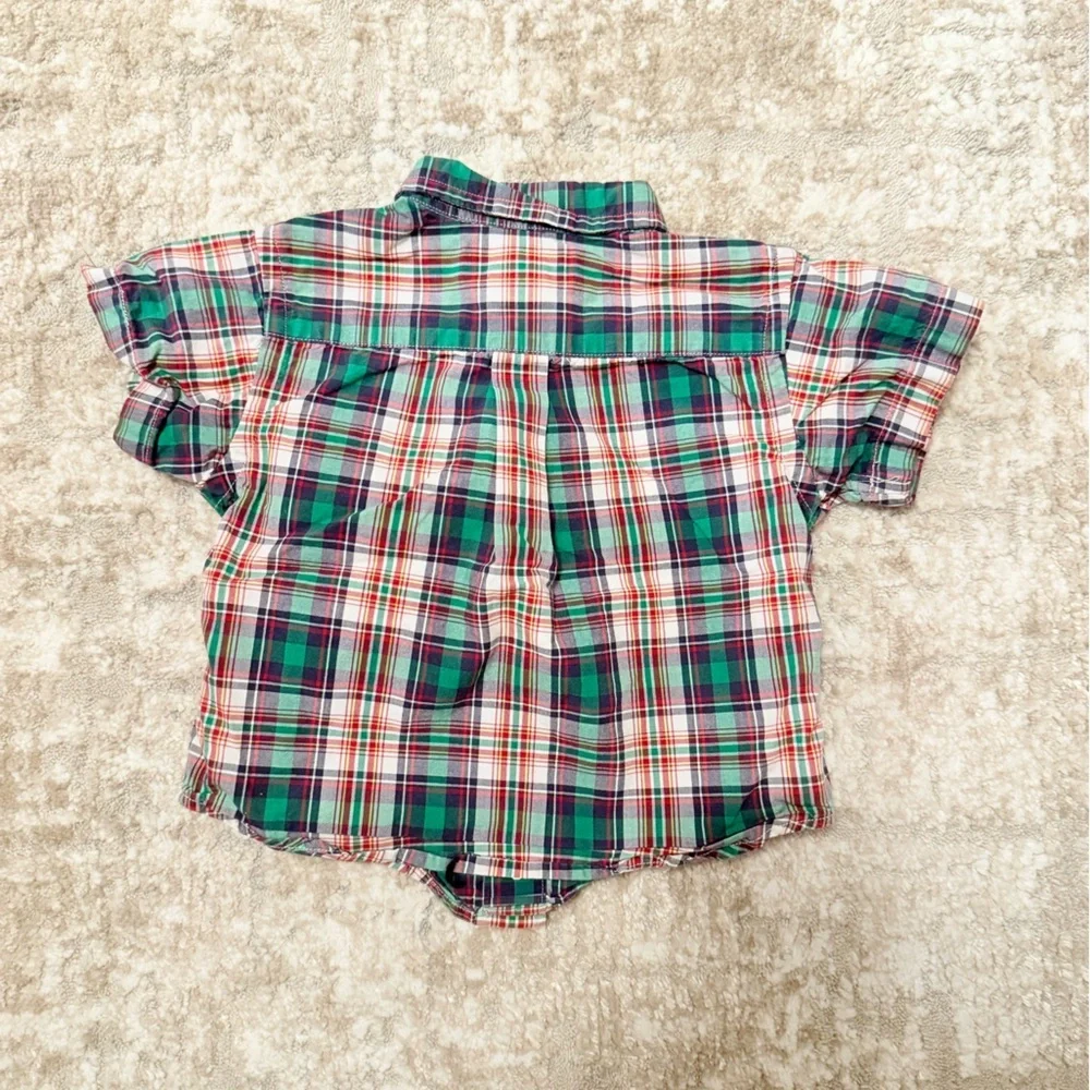 Ralph Lauren Kids Multicolor Plaid Button-Down Shirt 100% Cotton size 9M